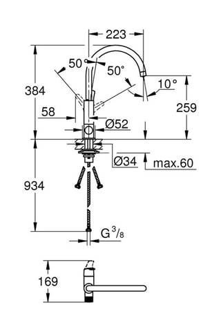 Grifo de fregadero con filtro Baucurve