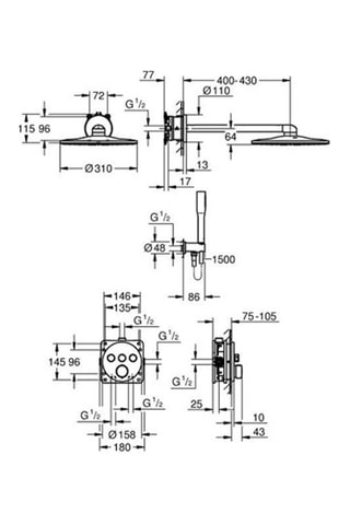 Pack Precisión empotrable cabezal redondo