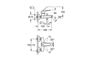 Grifo para bañera y ducha mural Start