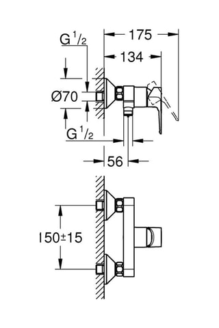 Grifo de ducha mural Start Loop