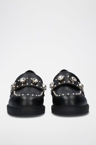 Mocassins met Hak - Zwart