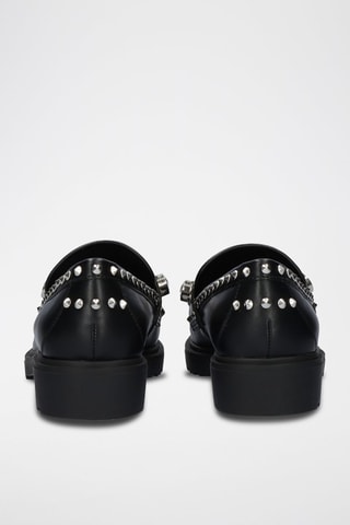 Mocassins met Hak - Zwart