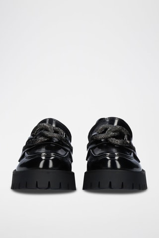 Platform Mocassins met Hak - Zwart