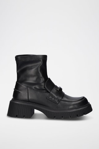 Hoge Mocassins met Hak - Zwart