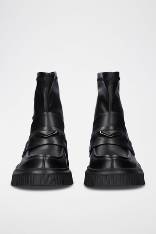 Hoge Mocassins met Hak - Zwart