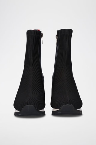 Enkellaarzen met Sleehak - Zwart