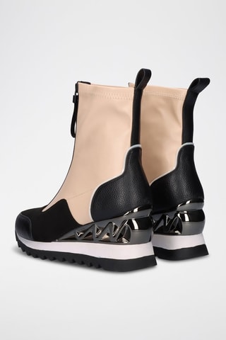 Enkellaarzen met Sleehak - Beige