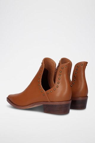 Leren Enkellaarzen - bruin