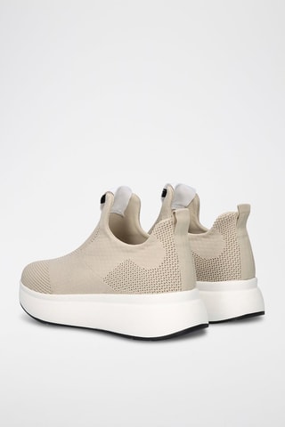 Platform Slip-ons - Beige