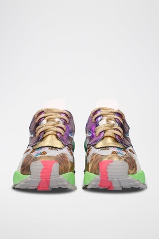 Leren Sneakers - Groen en Goudkleurig