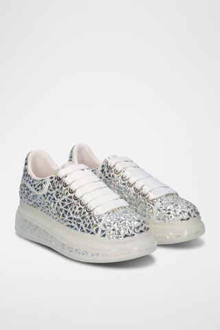 Leren Platform Sneakers - Zilverkleurig