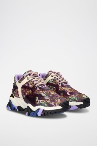 Leren Platform Sneakers - Paars