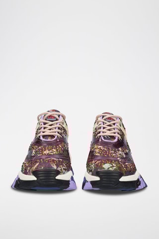 Leren Platform Sneakers - Paars