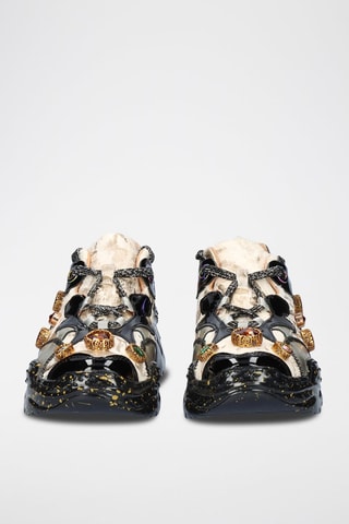 Leren Platform Sneakers - Zwart