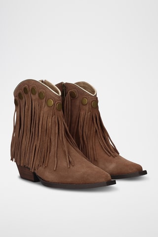 Stivaletti in pelle scamosciata - Taupe