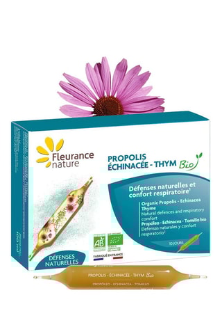 2 x Ampoules propolis, échinacée et thym bio - 10 ampoules - Cures de 10 jours