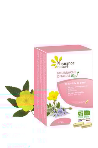 2 x Bourrache Onagre bio secret d'une belle peau - 60 comprimés - Cure de 30 jours