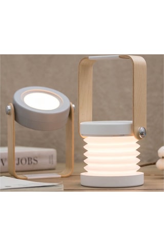 Lampada luce notte in legno - Zen - Bianco e neutro