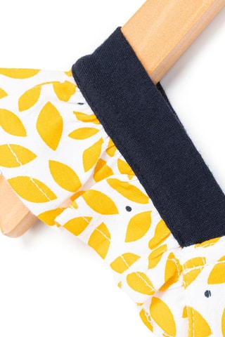 Vestido y cinta para el pelo Jarob - Blanco y amarillo - Terre de Marins