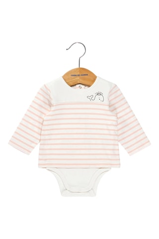 Body t-shirt Bodima - Branco e rosa