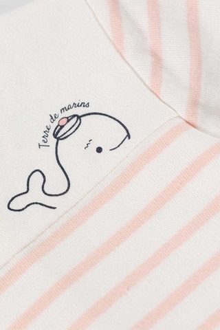 Body t-shirt Bodima - Branco e rosa