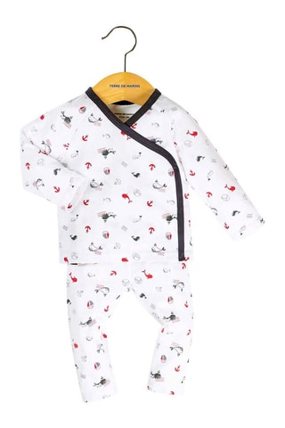 Pijama de 2 piezas Parnoi - Blanco y negro - Terre de Marins