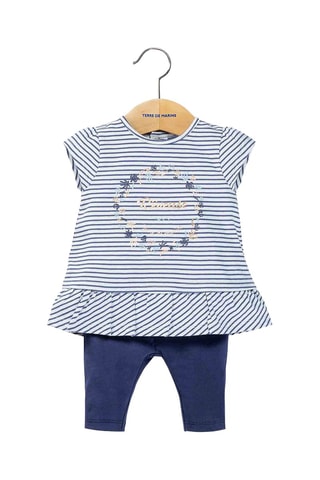 Túnica y leggings Chanca - Blanco y azul marino