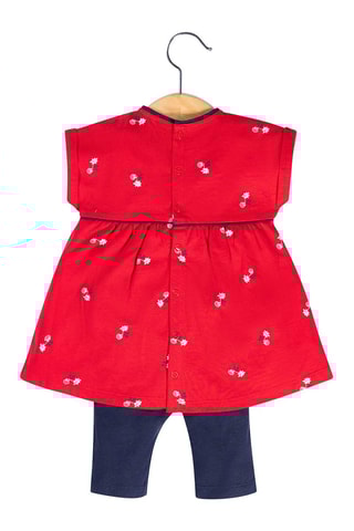 Vestido y leggings Zacaria - Rojo y azul marino 