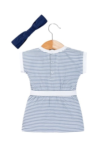 Vestido y cinta para el pelo Randol - Blanco y azul