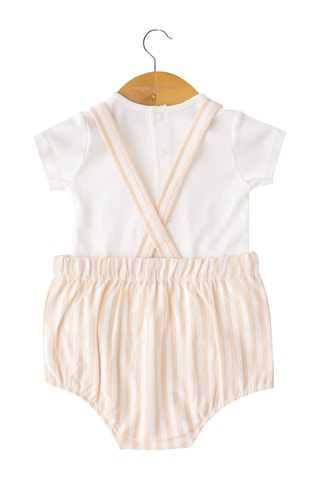 Pelele y camiseta - Salmón y blanco