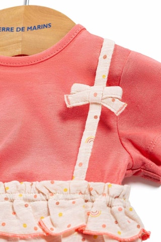 Camiseta y pelele - Rojo y beige