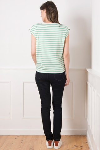 Camiseta - Blanco y turquesa