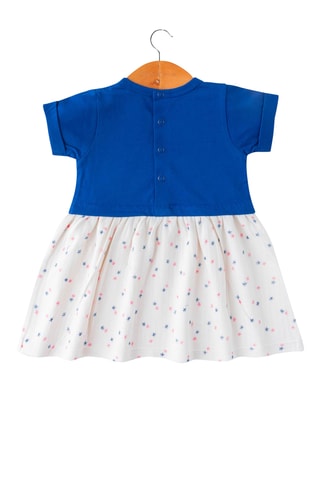 Vestido y cinta para el pelo - Azul rey y blanco