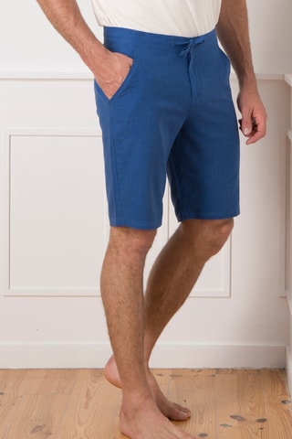 Bermudas de linho - Azul