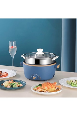 Marmite vapeur électrique multifonction - Bleu - 2,5 l