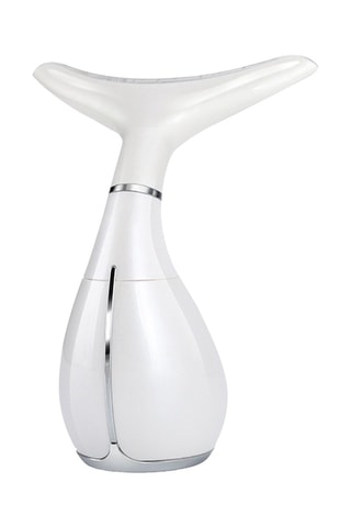 Massaggiatore ad ultrasuoni e LED per viso e collo - Bianco