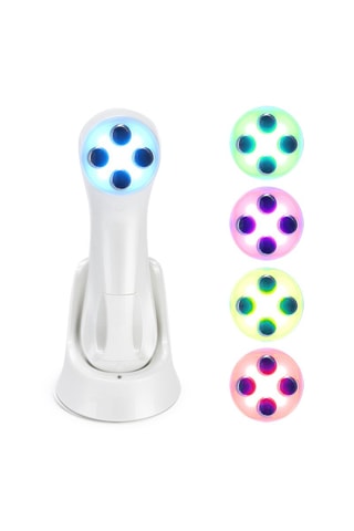 Massaggiatore ad ultrasuoni multifunzionale con luce LED - Bianco