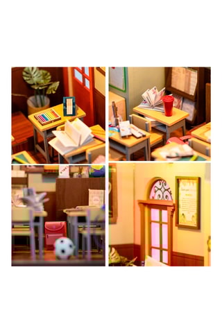 Maquette 3D Salle de classe LED en bois - Dès 14 ans