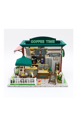 Maquette 3D Boutique de café LED en bois  - Dès 14 ans