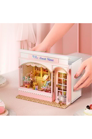 Maquette 3D Magasin de bonbons LED en bois - Dès 14 ans