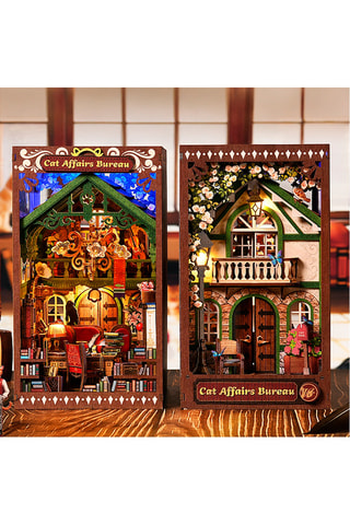 Maquette 3D Bureau pour chats LED en bois - Dès 14 ans