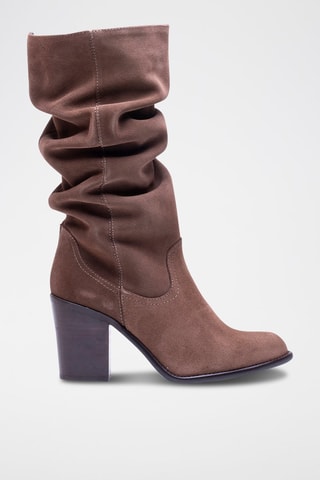 Bottes en nubuck - Taupe