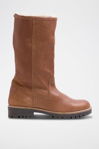 Bottes fourrées en cuir - Camel