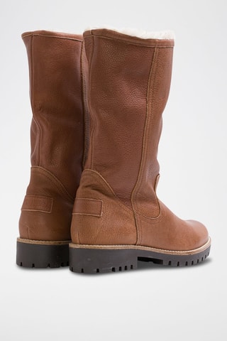 Bottes fourrées en cuir - Camel