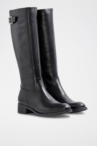 Bottes en croûte de cuir - Noir