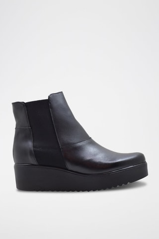 Bottines plateformes en cuir - Noir