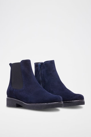 Bottines en nubuck - Bleu marine