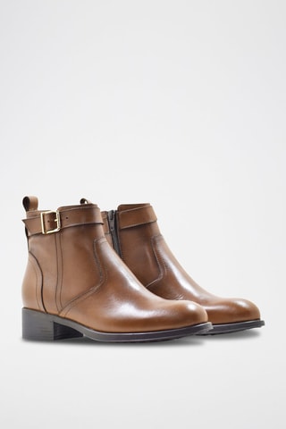 Bottines en cuir - Camel