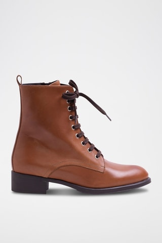 Bottines en cuir nappa - Camel