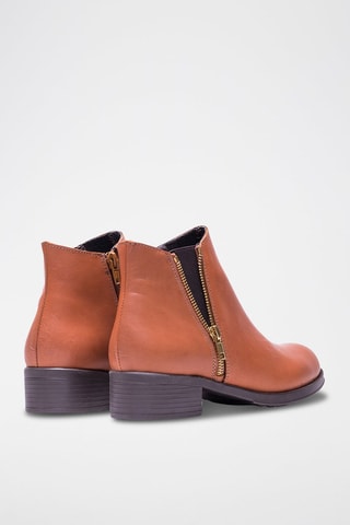 Bottines en cuir Camel